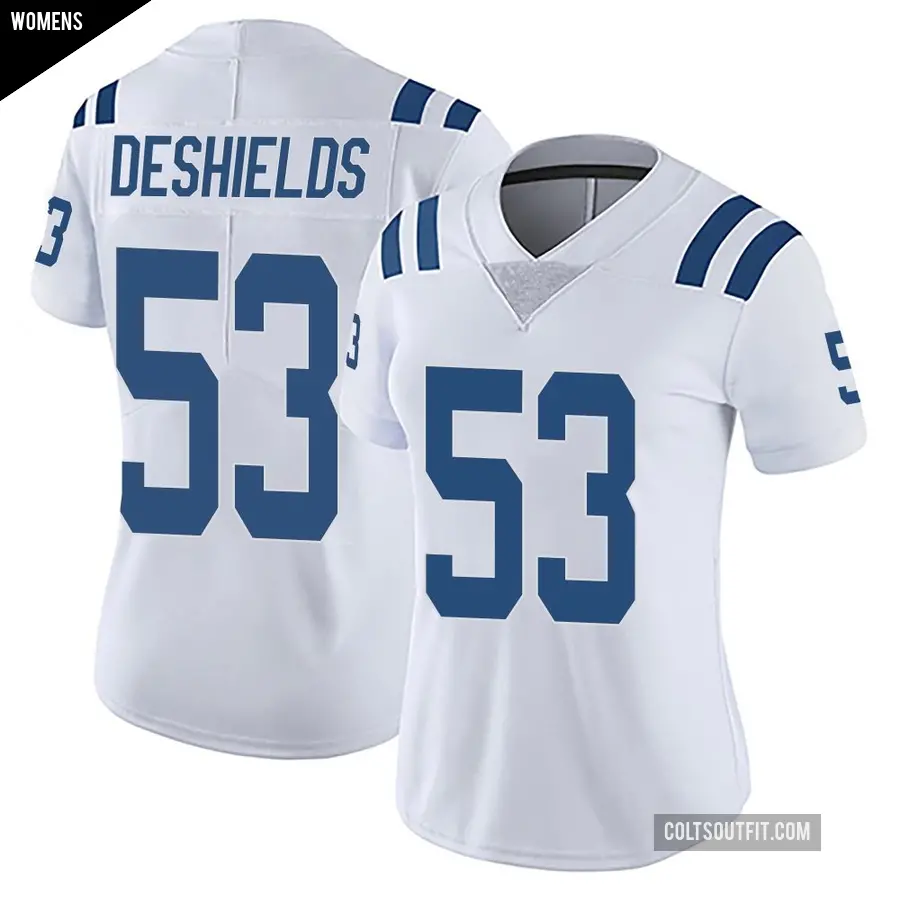 Women's Indianapolis Colts ＃53 Solomon DeShields White Limited Vapor Untouchable Jersey