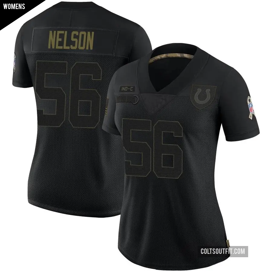 Women's Indianapolis Colts ＃56 Quenton Nelson Black Limited 2020 Salute To Service Jersey