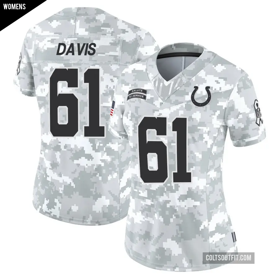 Women's Indianapolis Colts ＃61 Devonta Davis Arctic Camo Limited 2024 Salute to Service Jersey