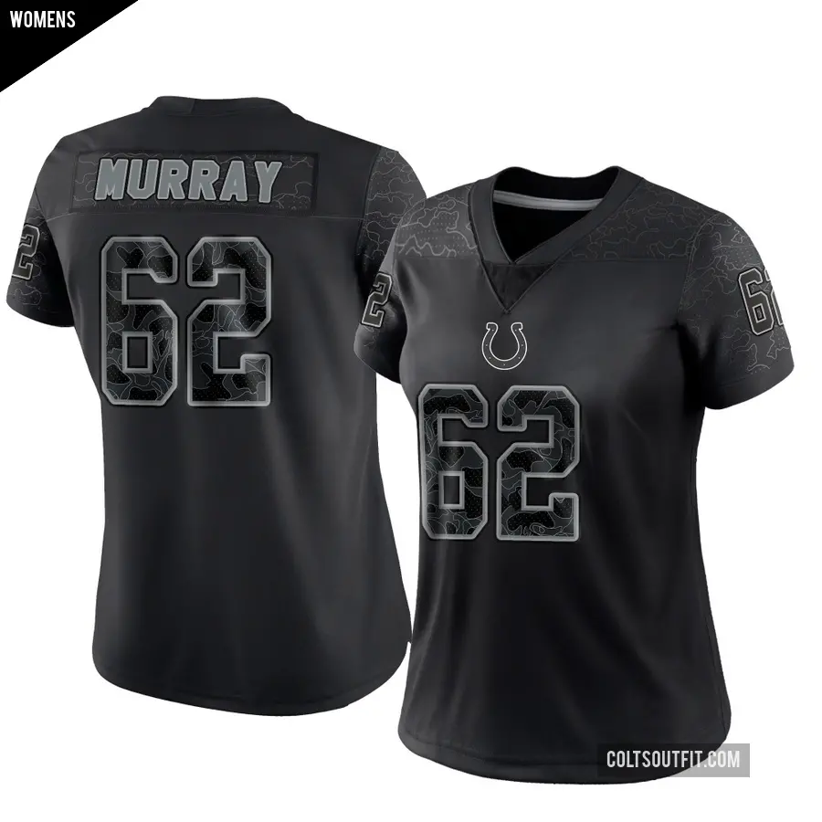 Women's Indianapolis Colts ＃62 Bill Murray Black Limited Reflective Jersey