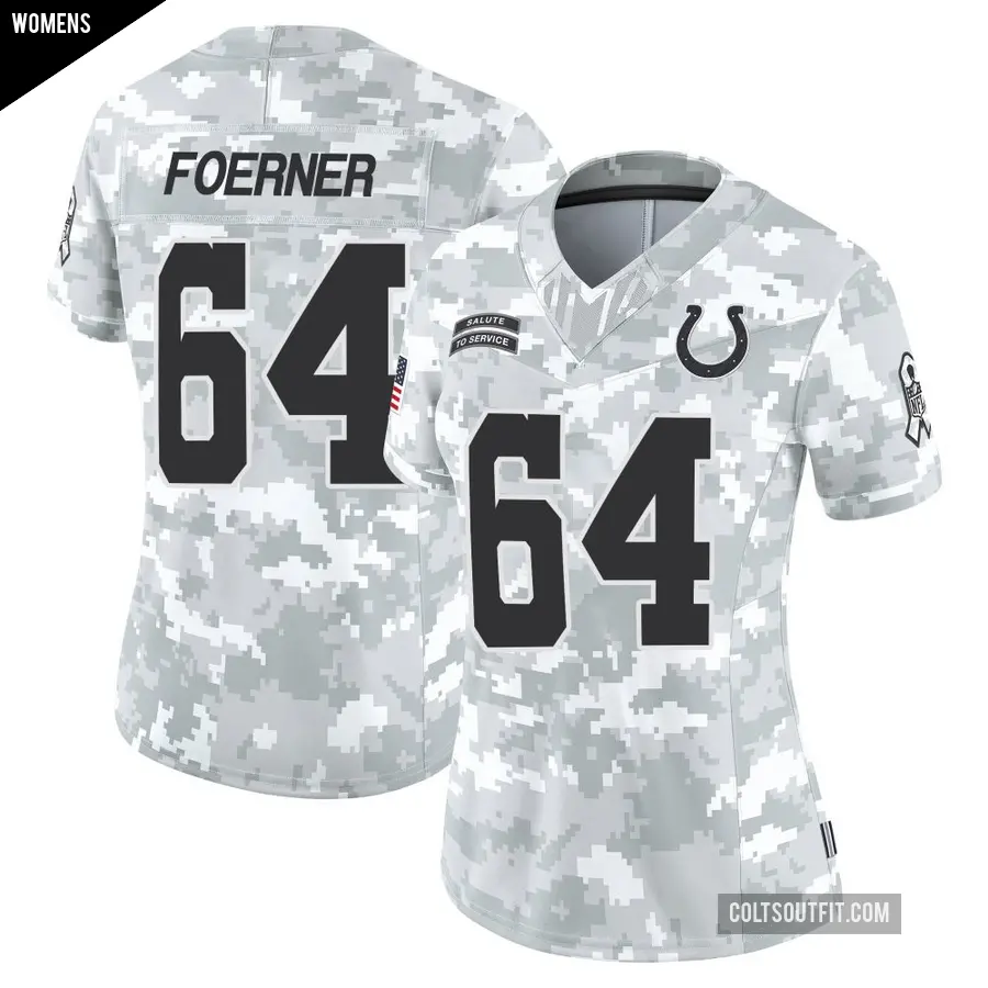 Women's Indianapolis Colts ＃64 Marshall Foerner Arctic Camo Limited 2024 Salute to Service Jersey