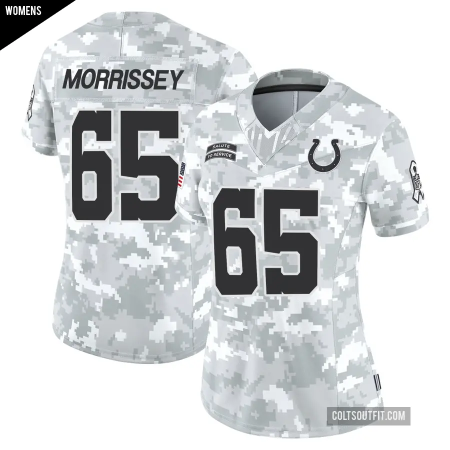 Women's Indianapolis Colts ＃65 Jimmy Morrissey Arctic Camo Limited 2024 Salute to Service Jersey