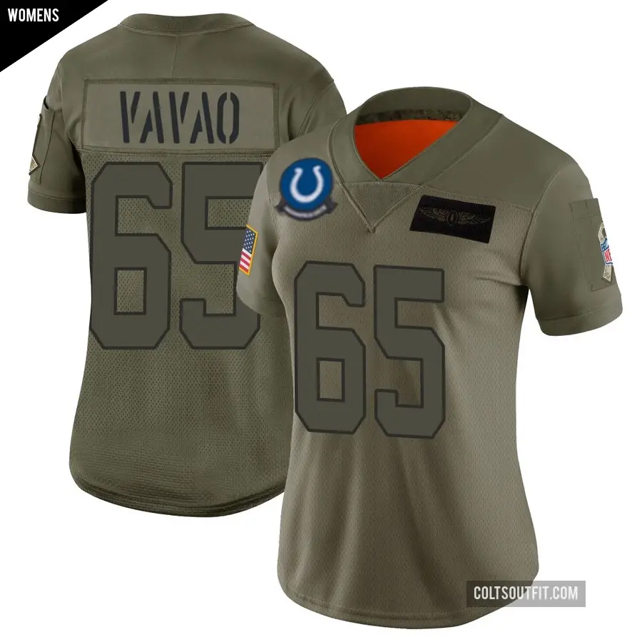 Women's Indianapolis Colts ＃65 Mose Vavao Camo Limited 2019 Salute to Service Jersey