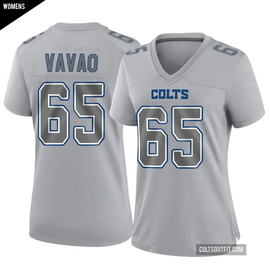 Women's Indianapolis Colts ＃65 Mose Vavao Gray Game Atmosphere Fashion Jersey