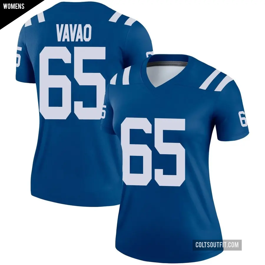 Women's Indianapolis Colts ＃65 Mose Vavao Royal Legend Jersey