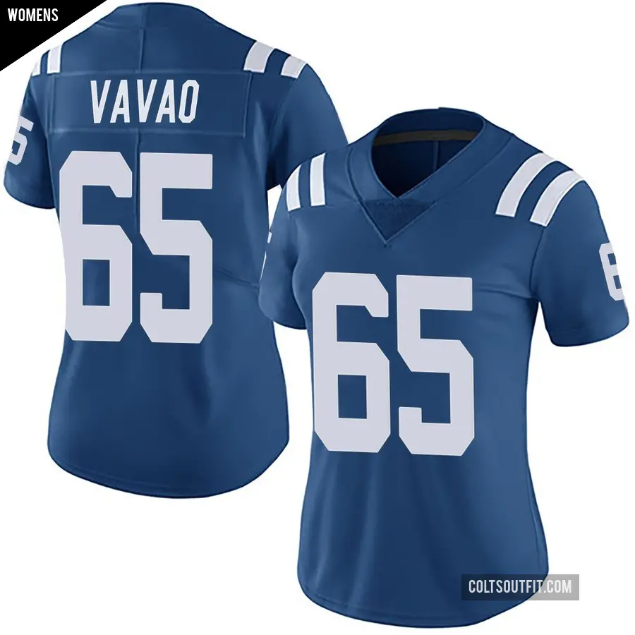Women's Indianapolis Colts ＃65 Mose Vavao Royal Limited Team Color Vapor Untouchable Jersey