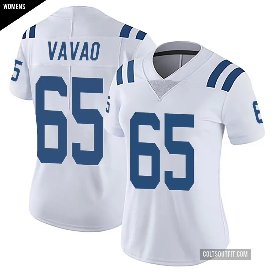 Women's Indianapolis Colts ＃65 Mose Vavao White Limited Vapor Untouchable Jersey