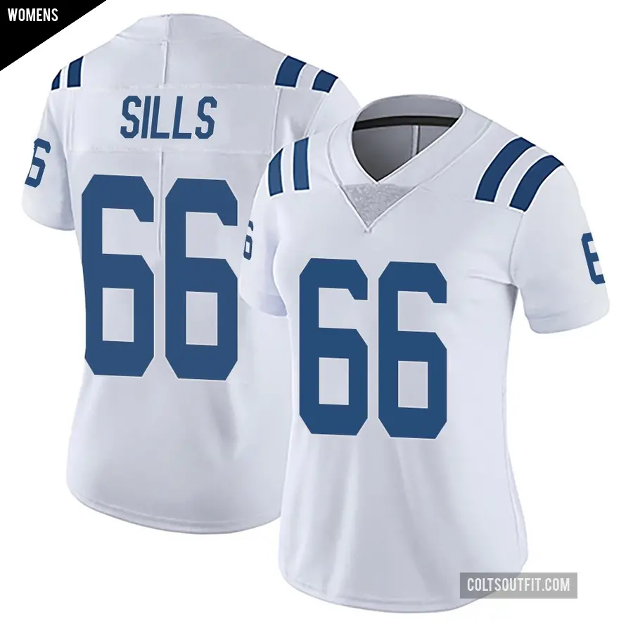 Women's Indianapolis Colts ＃66 Josh Sills White Limited Vapor Untouchable Jersey