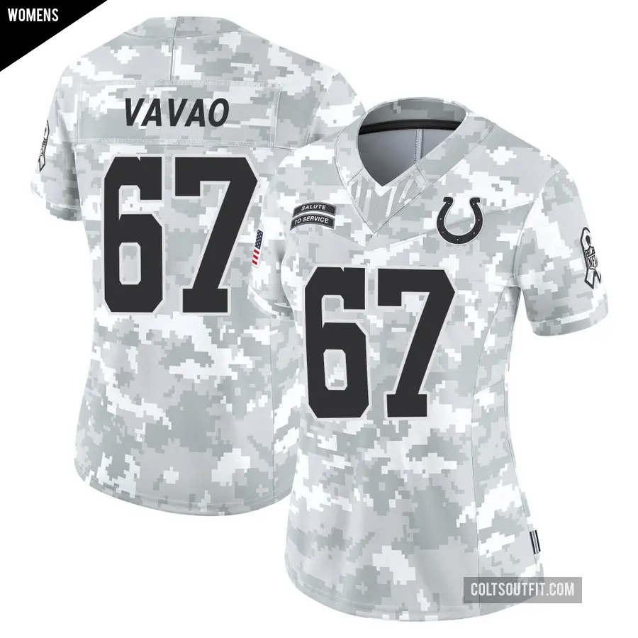 Women's Indianapolis Colts ＃67 Mose Vavao Arctic Camo Limited 2024 Salute to Service Jersey
