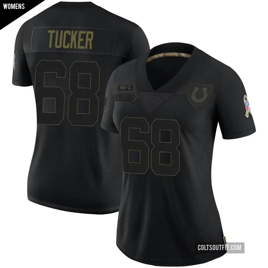 Women's Indianapolis Colts ＃68 Dalton Tucker Black Limited 2020 Salute To Service Jersey