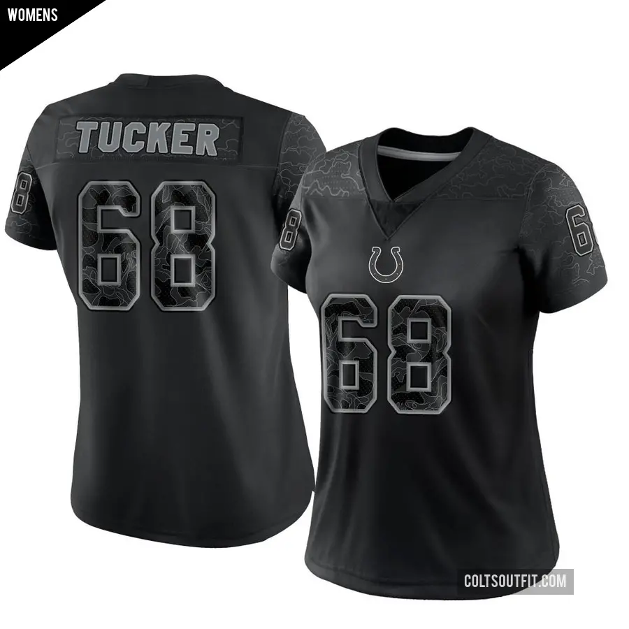 Women's Indianapolis Colts ＃68 Dalton Tucker Black Limited Reflective Jersey