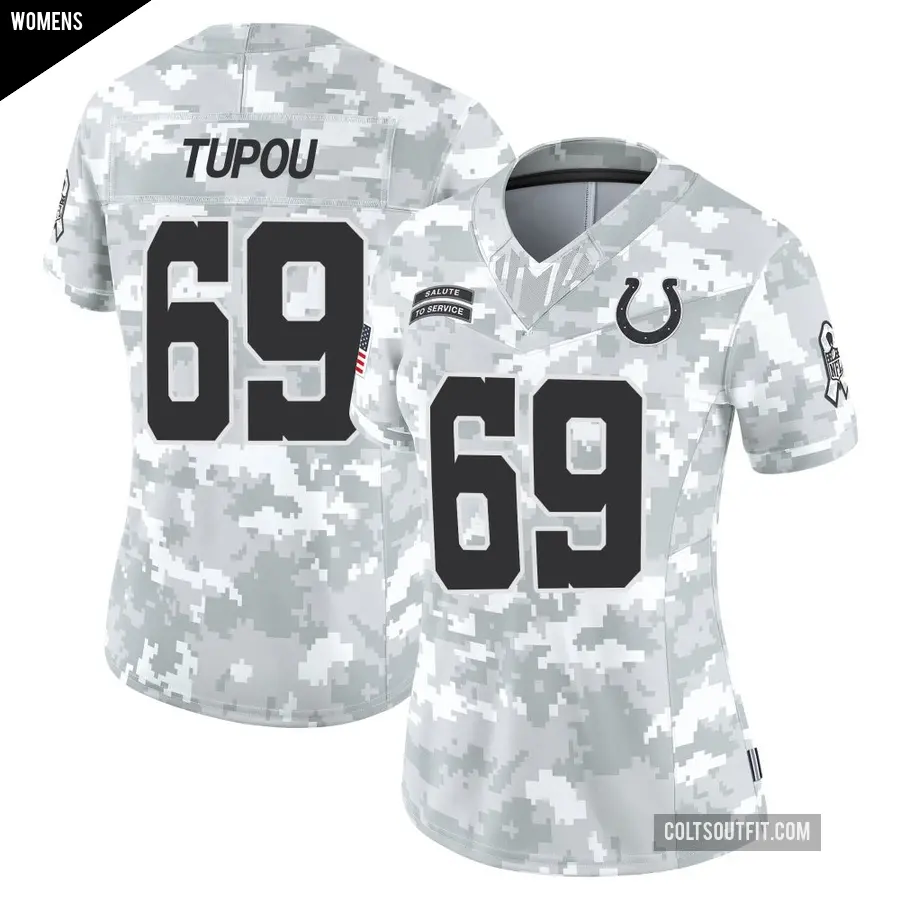 Women's Indianapolis Colts ＃69 Josh Tupou Arctic Camo Limited 2024 Salute to Service Jersey
