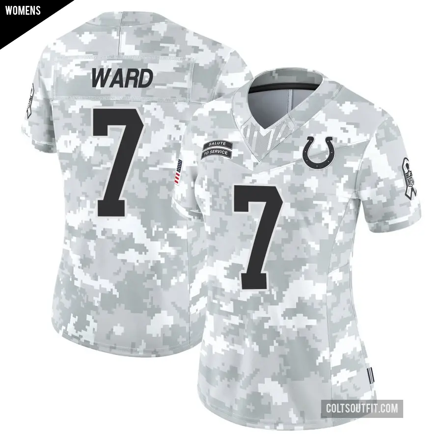 Women's Indianapolis Colts ＃7 Charvarius Ward Arctic Camo Limited 2024 Salute to Service Jersey