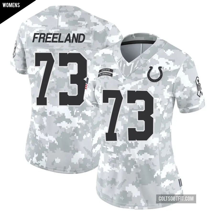Women's Indianapolis Colts ＃73 Blake Freeland Arctic Camo Limited 2024 Salute to Service Jersey