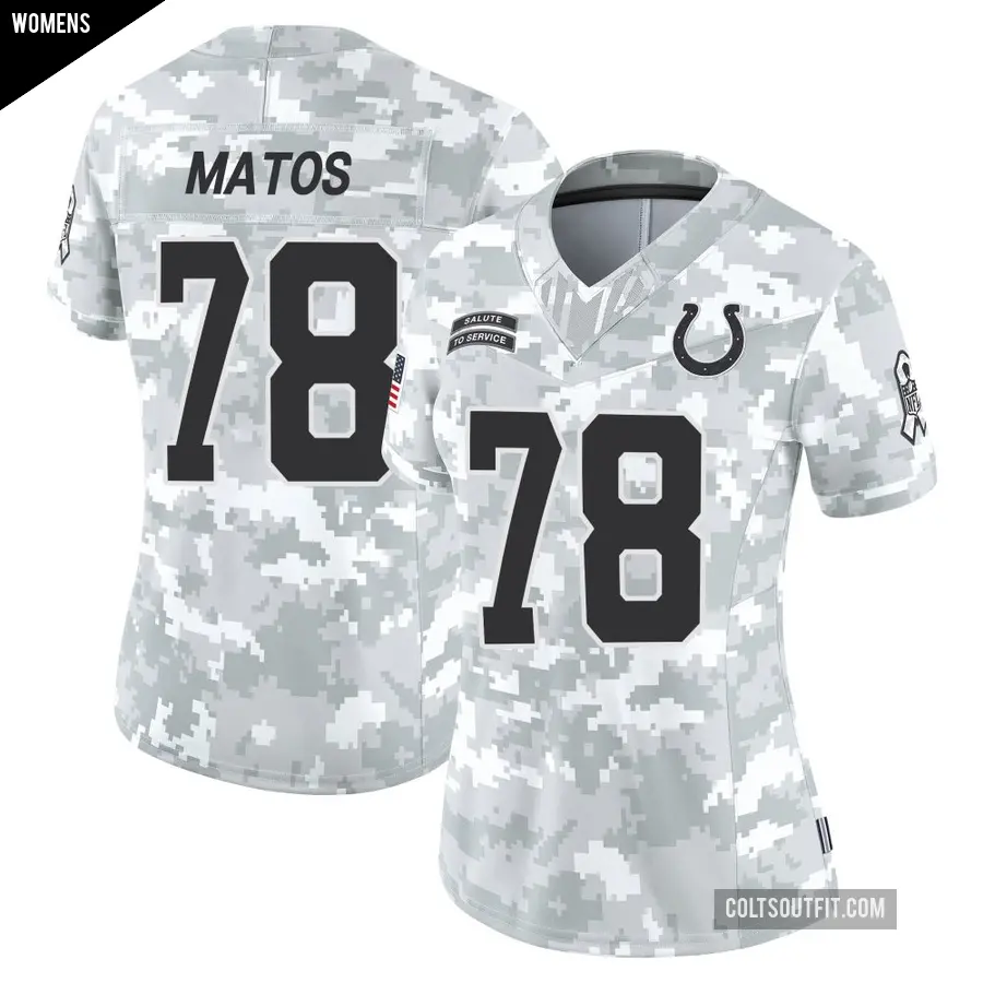 Women's Indianapolis Colts ＃78 Bayron Matos Arctic Camo Limited 2024 Salute to Service Jersey