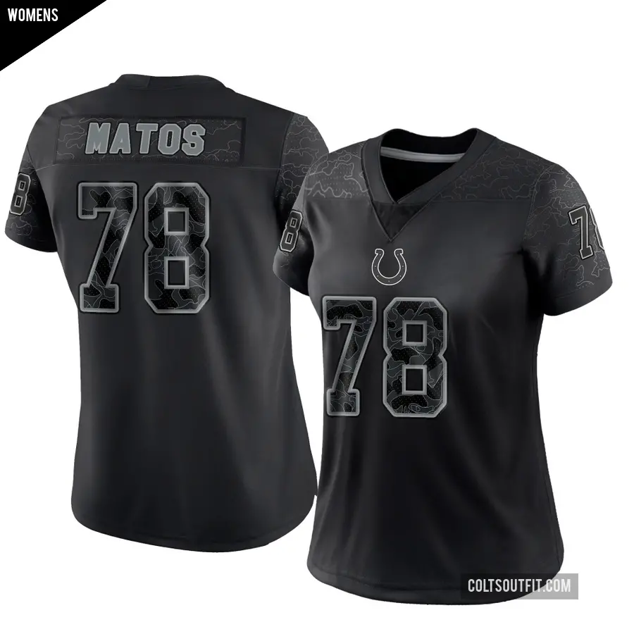 Women's Indianapolis Colts ＃78 Bayron Matos Black Limited Reflective Jersey