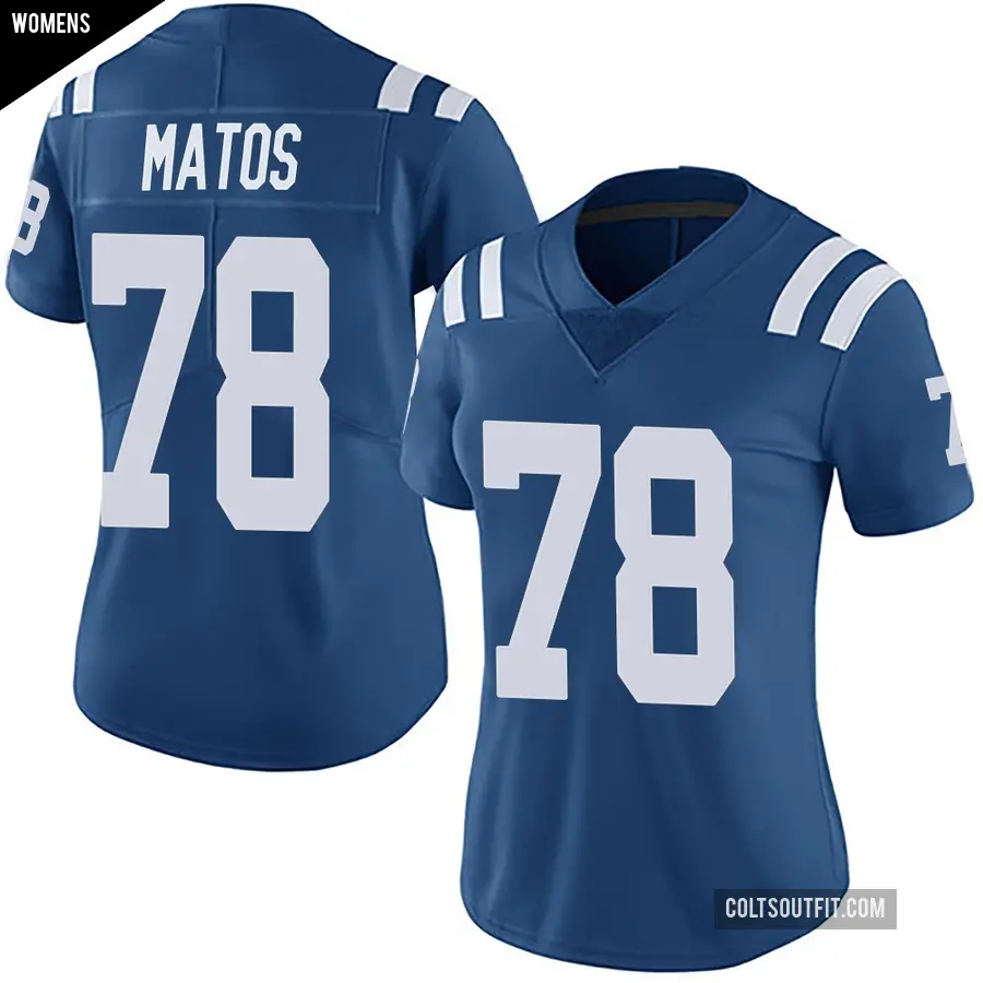 Women's Indianapolis Colts ＃78 Bayron Matos Royal Limited Team Color Vapor Untouchable Jersey