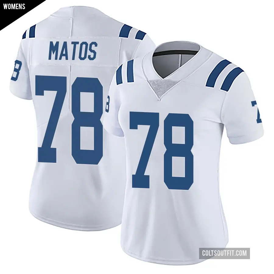 Women's Indianapolis Colts ＃78 Bayron Matos White Limited Vapor Untouchable Jersey
