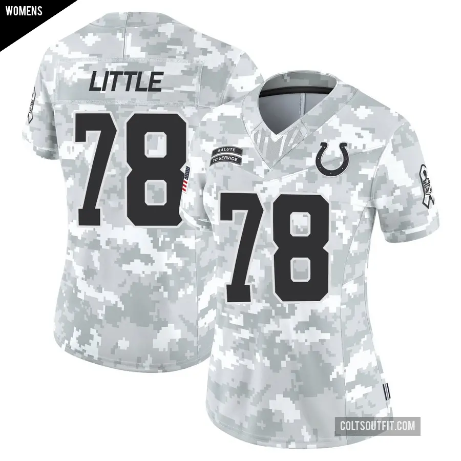 Women's Indianapolis Colts ＃78 Desmond Little Arctic Camo Limited 2024 Salute to Service Jersey
