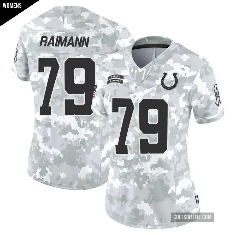 Women's Indianapolis Colts ＃79 Bernhard Raimann Arctic Camo Limited 2024 Salute to Service Jersey