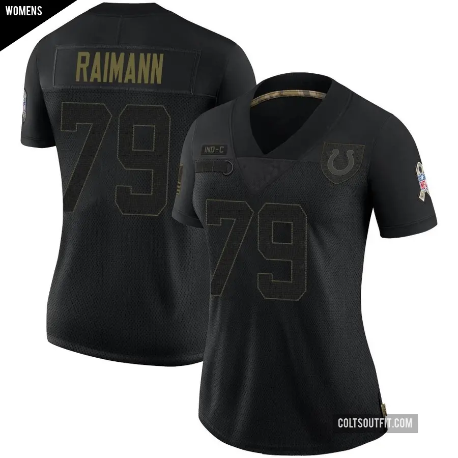 Women's Indianapolis Colts ＃79 Bernhard Raimann Black Limited 2020 Salute To Service Jersey
