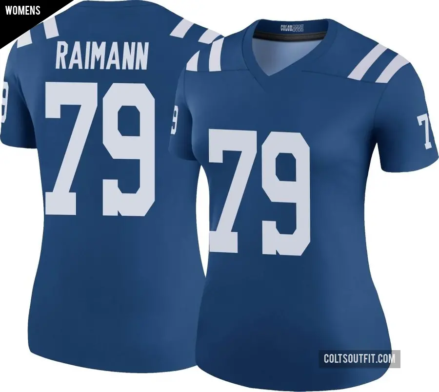 Women's Indianapolis Colts ＃79 Bernhard Raimann Royal Legend Color Rush Jersey