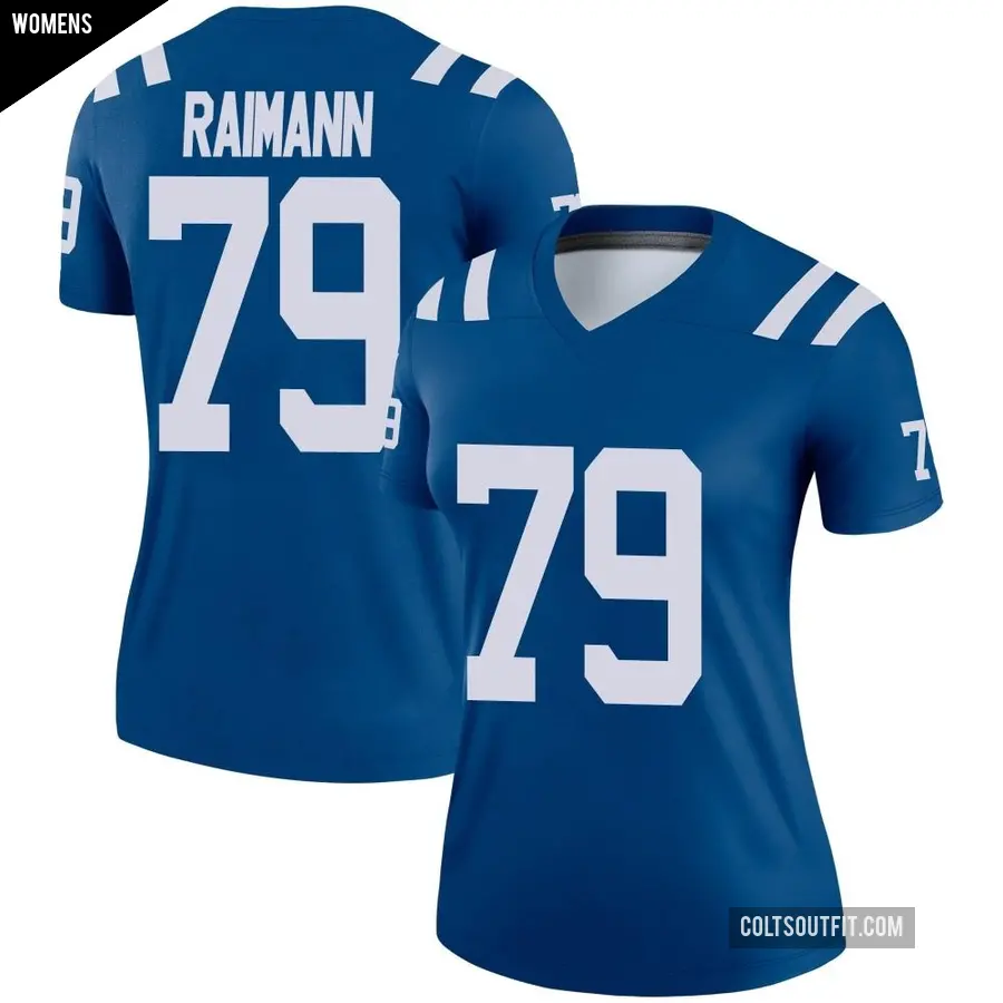 Women's Indianapolis Colts ＃79 Bernhard Raimann Royal Legend Jersey