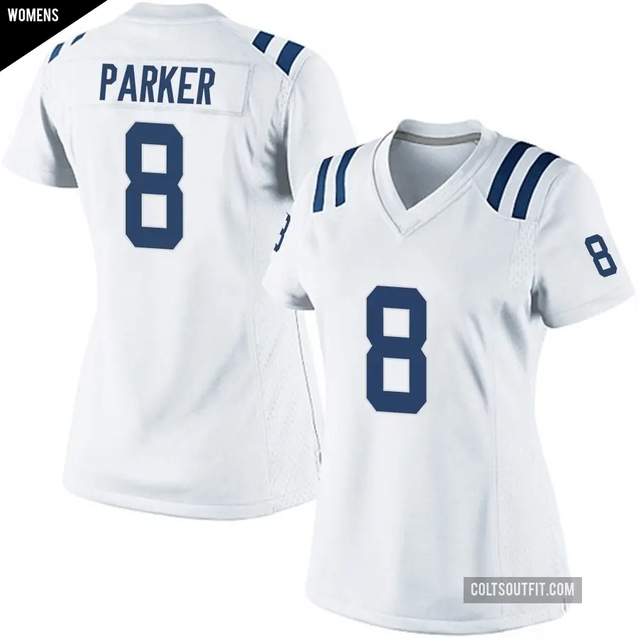 Women's Indianapolis Colts ＃8 Landon Parker White Game Jersey