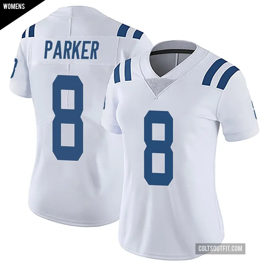 Women's Indianapolis Colts ＃8 Landon Parker White Limited Vapor Untouchable Jersey