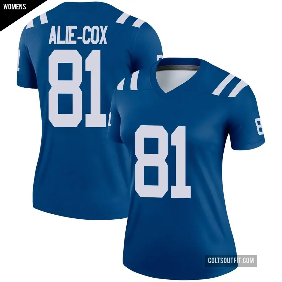 Women's Indianapolis Colts ＃81 Mo Alie-Cox Royal Legend Jersey