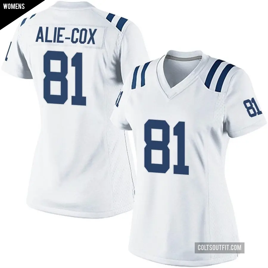 Women's Indianapolis Colts ＃81 Mo Alie-Cox White Game Jersey