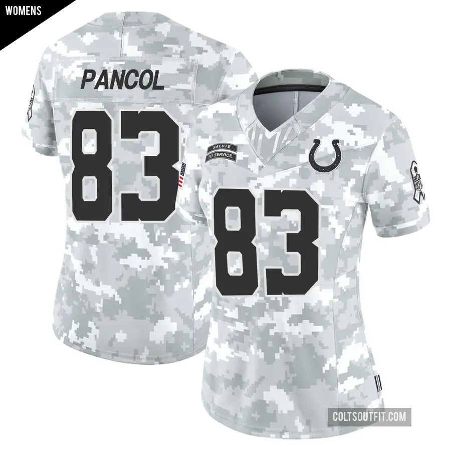 Women's Indianapolis Colts ＃83 Eli Pancol Arctic Camo Limited 2024 Salute to Service Jersey