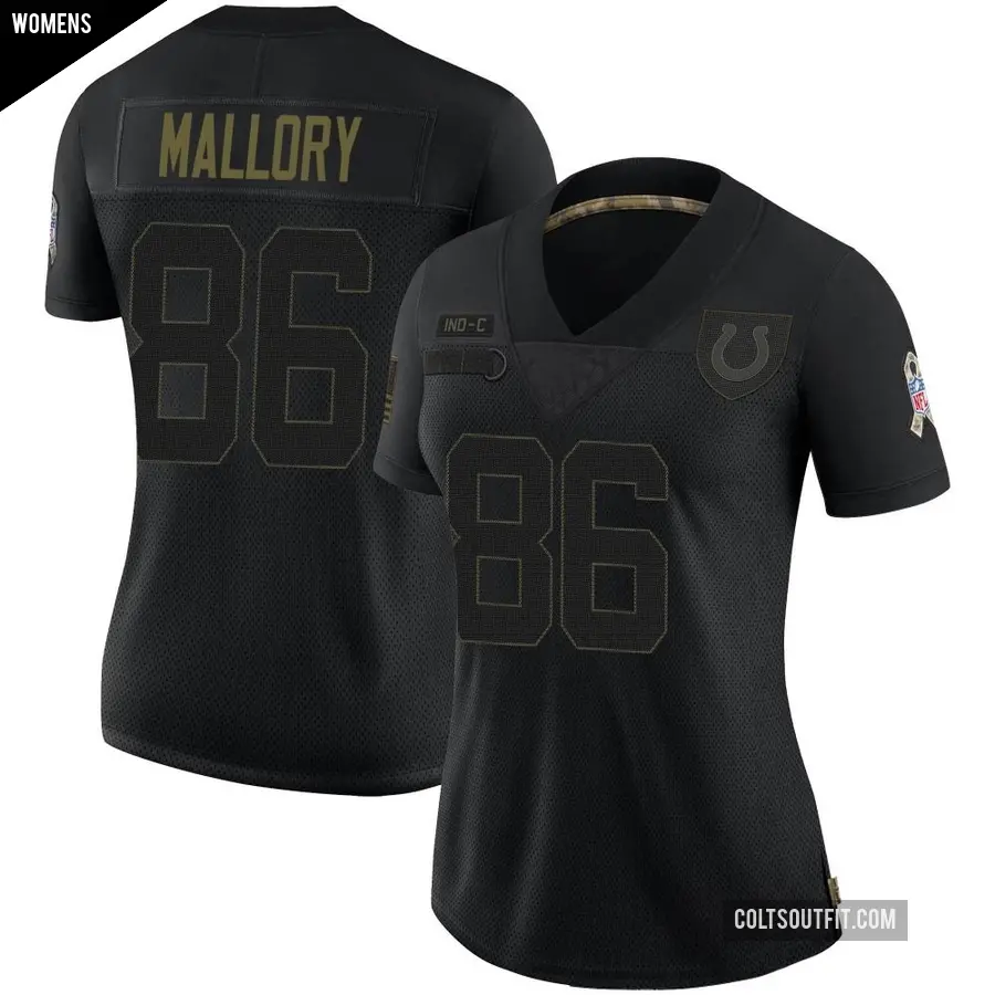 Women's Indianapolis Colts ＃86 Will Mallory Black Limited 2020 Salute To Service Jersey