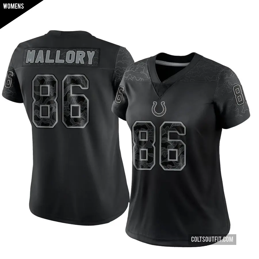 Women's Indianapolis Colts ＃86 Will Mallory Black Limited Reflective Jersey