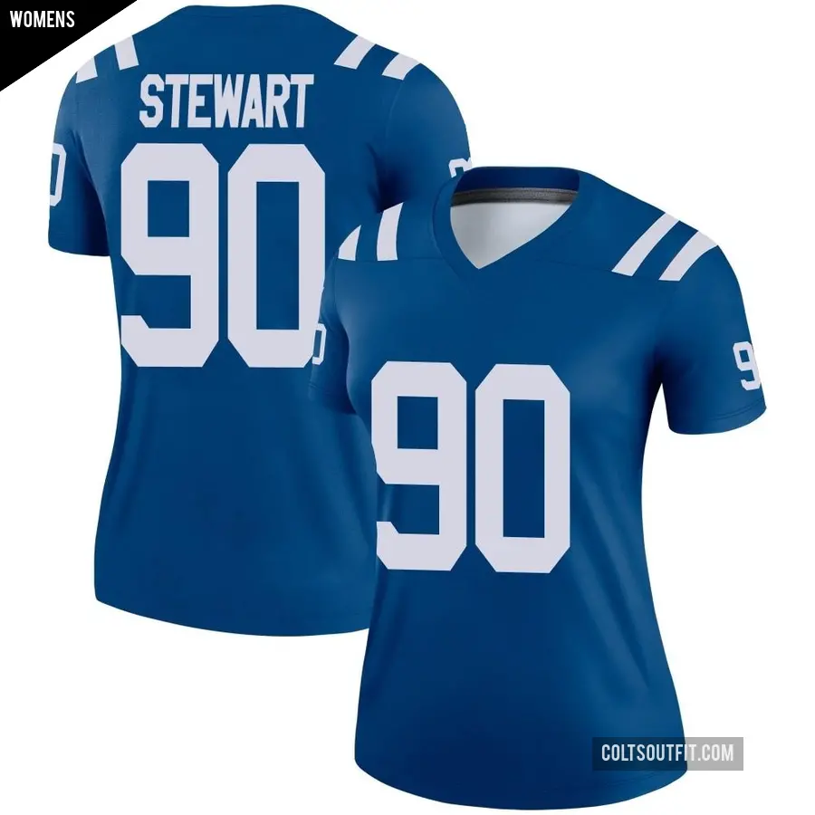 Women's Indianapolis Colts ＃90 Grover Stewart Royal Legend Jersey