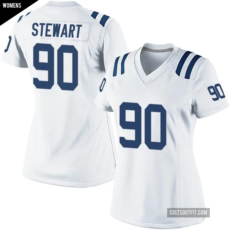 Women's Indianapolis Colts ＃90 Grover Stewart White Game Jersey