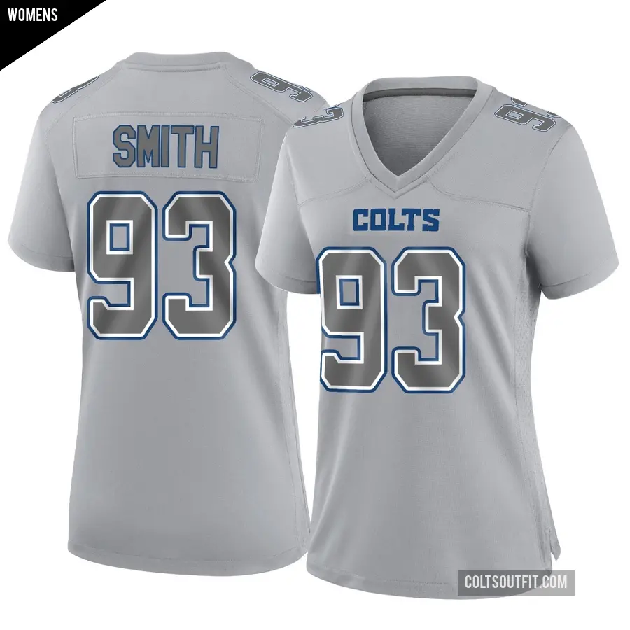 Women's Indianapolis Colts ＃93 Tim Smith Gray Game Atmosphere Fashion Jersey