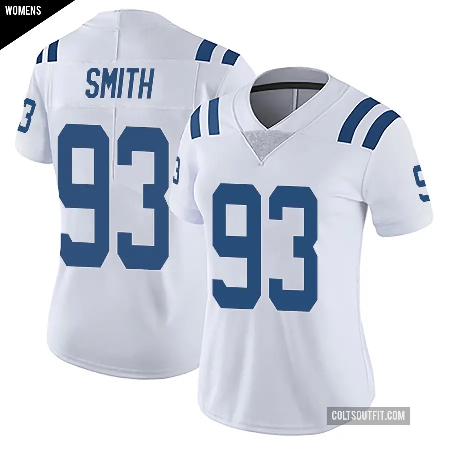 Women's Indianapolis Colts ＃93 Tim Smith White Limited Vapor Untouchable Jersey