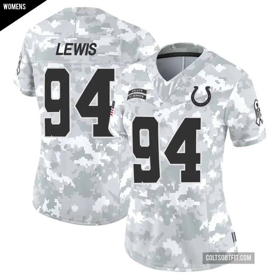 Women's Indianapolis Colts ＃94 Tyquan Lewis Arctic Camo Limited 2024 Salute to Service Jersey