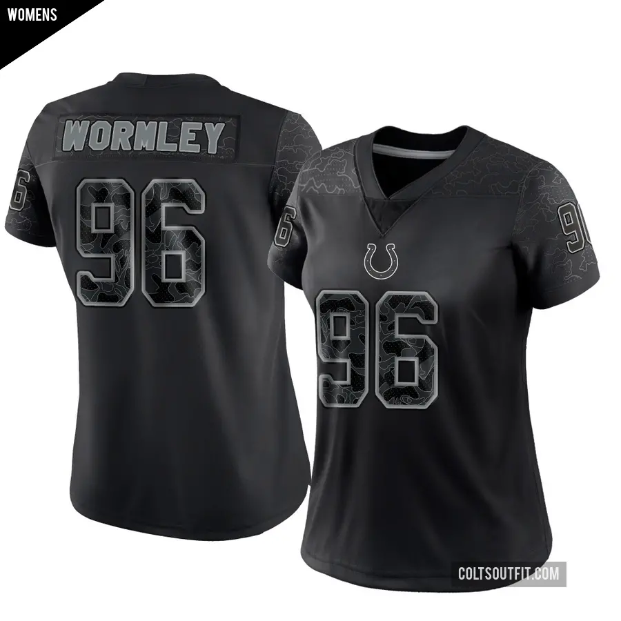 Women's Indianapolis Colts ＃96 Chris Wormley Black Limited Reflective Jersey