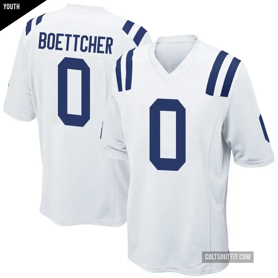 Youth Indianapolis Colts ＃0 Bryce Boettcher White Game Jersey