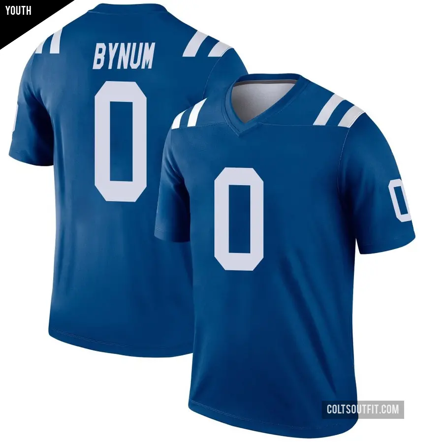 Youth Indianapolis Colts ＃0 Cam Bynum Royal Legend Jersey