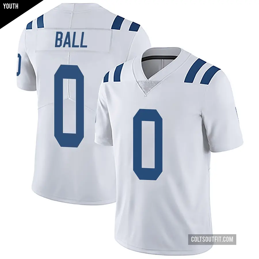 Youth Indianapolis Colts ＃0 Cameron Ball White Limited Vapor Untouchable Jersey