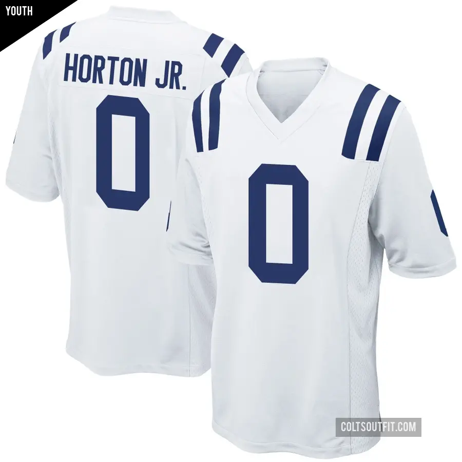 Youth Indianapolis Colts ＃0 EJ Horton Jr. White Game Jersey