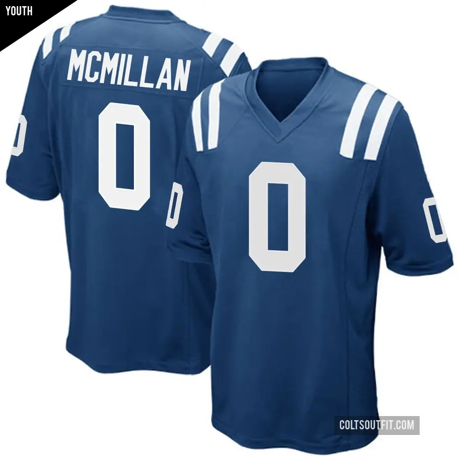 Youth Indianapolis Colts ＃0 Jai'Onte' McMillan Royal Blue Game Team Color Jersey