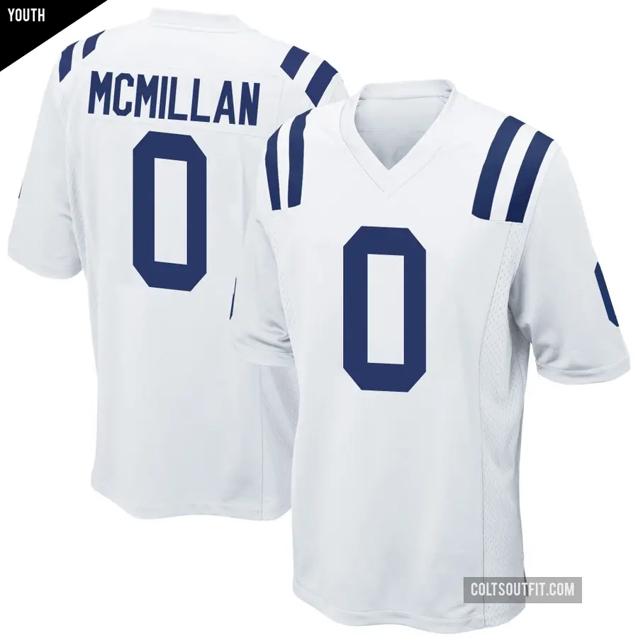 Youth Indianapolis Colts ＃0 Jai'Onte' McMillan White Game Jersey