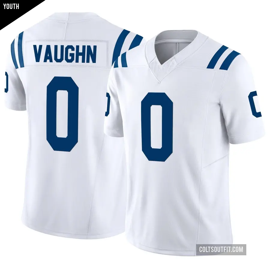 Youth Indianapolis Colts ＃0 Jordon Vaughn White Limited Vapor F.U.S.E. Jersey