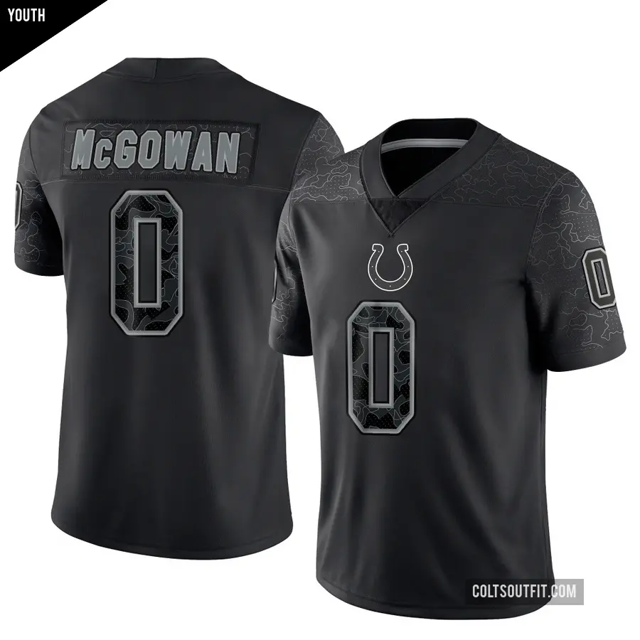 Youth Indianapolis Colts ＃0 Seth McGowan Black Limited Reflective Jersey