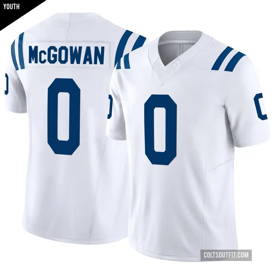 Youth Indianapolis Colts ＃0 Seth McGowan White Limited Vapor F.U.S.E. Jersey