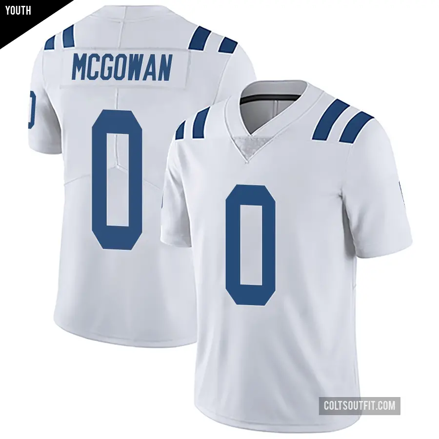 Youth Indianapolis Colts ＃0 Seth McGowan White Limited Vapor Untouchable Jersey